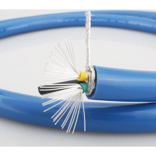 Audiocrast P111 Pure Silver Plated AC Power Cable Per Meter EMC Shielded OFC HIFI DIY Power Cord Wire For EU US AU