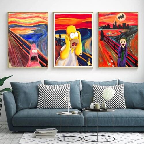 Screech Homer Simpson Scream Canvas Art Print Painting Poster Wall Pictures For Living Room Decoration Home Decor No Frame
