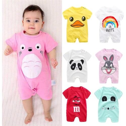 0-2Y Summer Cotton Baby Romper Short Sleeve Infant Rompers Baby Boys Girls Jumpsuit Newborn Clothes Kids Clothing Toddler