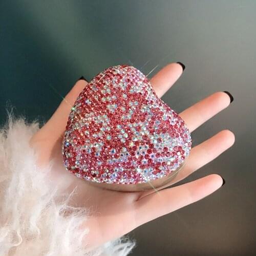 Cute heart-shaped wedding ring box lovers' confession glittering diamond ring box LED Light Jewelry Organizer packing box gift