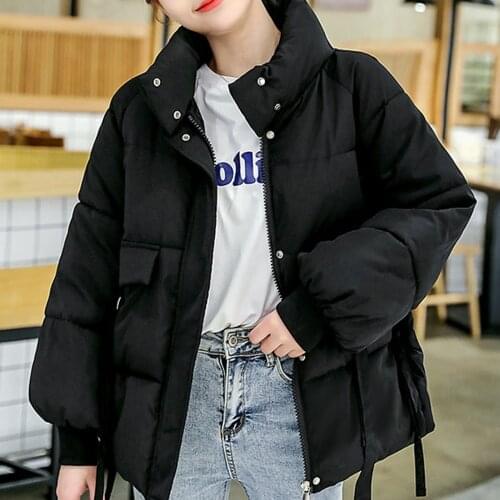 Korean Style Novel Winter Jacket Women Stand Collar Women Warm Coat Hooded Jacket Female Winter Oversized Outwear Coat Parka