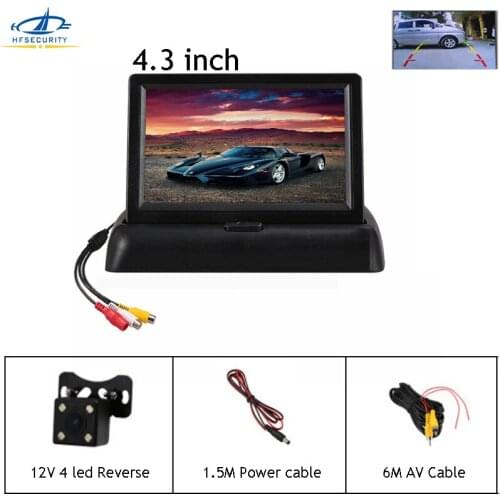 HF 4.3 Inch Foldable Mini TV Monitor Car Reverse Monitor For Rear View Camera Bus TFT LCD Display Screen 480X272P HD