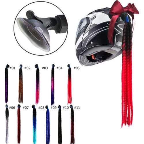 Motorcycle Helmet Dreadlocks Women Helmet Dreadlocks Ponytail Braid Motocross Bicycle Helmet Punk Hair Decoration