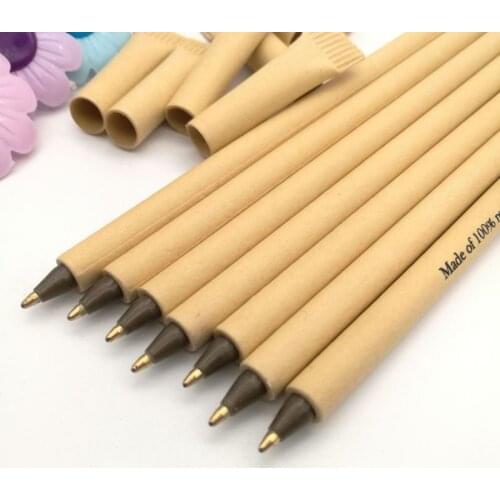 1/5/10Pcs/set Creative Kraft Paper Pen Set Ballpoint Loop Supplies Office Pens for School Cute for Writing Pens