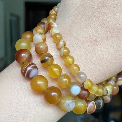 Natural Matte Dull Polish Brown Striped Agates Stone Beads Loose Spacer Beads For Jewelry Making Diy Bracelet Charm 6 8 10mm 15