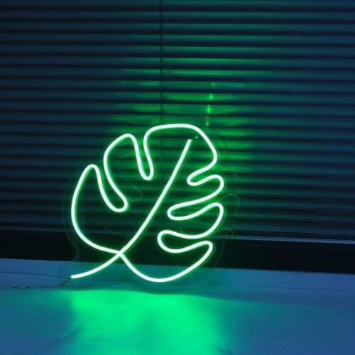 Custom Neon LED Light Sign Leaf shape Pub Store Club Nightclub Game Room Wall Decor Wedding Birthday Party Restaurant Decoration