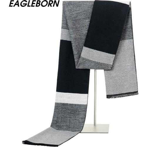 2021 New Men Scarf Color Contract Mufflers Business Casual Mens Scarves Neckerchief for Male Winter Shawl Pashmina Sjaal Szalik