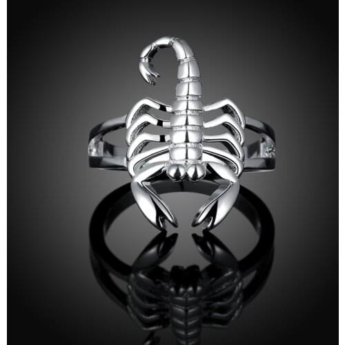 New Arrival Fashion Silver Plated Rings for Women Scorpion shape Ring wedding jewelry unisex ring for lovers cute Christmas gift