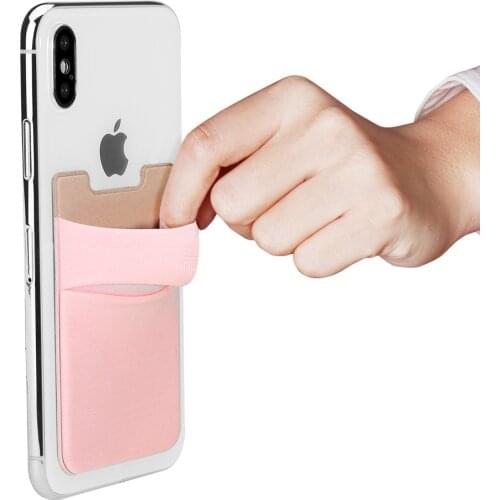 Creative silicone Cell Phone Wallet Case Women Men Credit ID Card Holder Business Pocket Stick 3M Adhesive 58*88mm