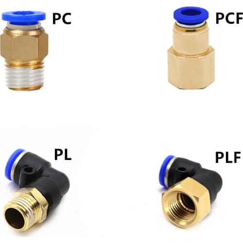 1PC PC/PCF/PL/PLF Pneumatic connector 4mm-12mm fitting thread 1/8" 1/4" 3/8" 1/2" air Thread Female Straight Air Fitting