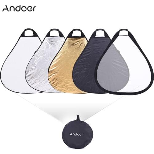 Andoer 30"/76cm Photo Studio Photography Portable Handheld Triangle Collapsible 5in1 Multi Light Reflector 5 Colors