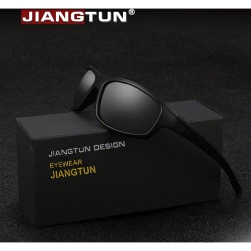 JIANGTUN Sport Sunglasses Polarized Men Women Brand Designer Driving Fishing Polaroid Sun Glasses Black Frame Oculos De Sol