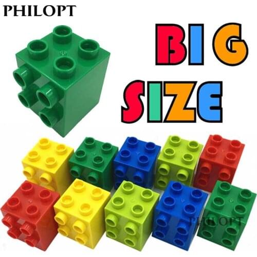 Big Size Building Blocks Sided Brick 2x2 Assembled Accessories Bulk Part Compatible Building Blocks Large Toys For Children Gift