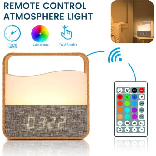 Wake up Light Alarm Clock With Remote Control 12 Colors Sunrise Alarm Clock for Kid Table Clock Bedroom Home Decor Night Lights
