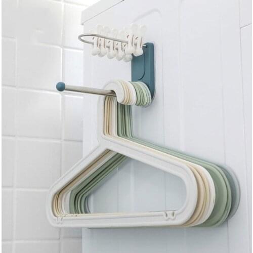 304 stainless steel clothes hanger, clothes hanger storage rack, traceless wall hook, multifunctional balcony shelf, no hole