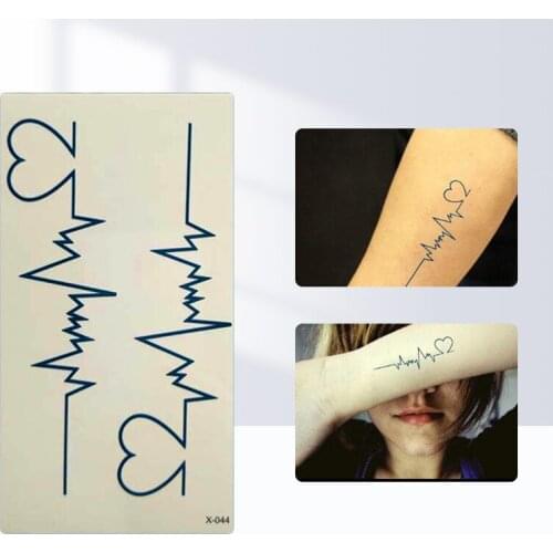 AACAR 1 Pc Waterproof Temporary Tattoos Skin Decoration Sex Products Tags For Body Tattoo Stickers Electrocardiogram 10*6cm