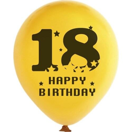 12 inch 18 20 30 40 50 60 Year Old Balloon Birthday Party Decoration Yellow And White One Year Old Balloon Factory Wholesale