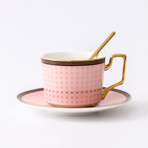 High Quality Bone Porcelain Coffee Cups Vintage Ceramic Cups On-glazed Advanced Tea Cups And Saucers Sets Luxury Gifts