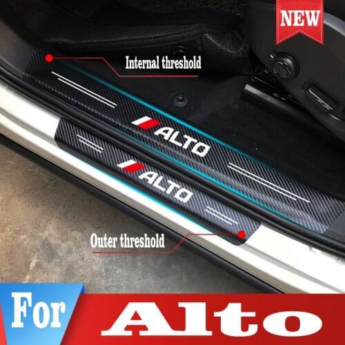 .For Suzuki Alto Car Sticker Door Sill Plate Protector Scuff Plate Guards Cover Threshold Trim Styling Accessories