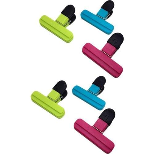 Bag Clips 6pcs/set Chip Food Clip Plastic Heavy Duty Air Tight Sealing Grip for Coffee Potato Bags Kitchen Items