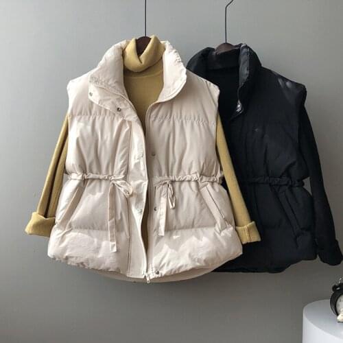 Women Vest Coat Stand Collar Autumn Women Pure Color Warm Tops Loose Style Vest Chaleco Mujer Gilet Casaco Feminino