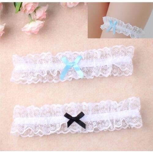 Women Sexy Lingerie Lace Floral Garter Belt Bowknot Leg Loop Wedding Garters Bridal Cosplay Fashion Stocking Ring White