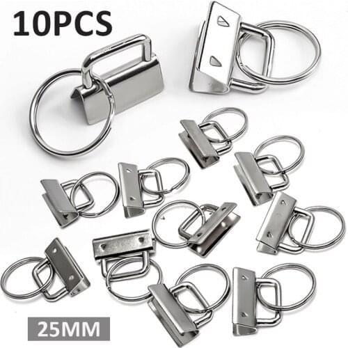 10Pcs Key Fob Hardware Key Chain Split Ring For Wrist Wristlets Cotton Tail Clip Keychain Hardware Split Ring Accessories