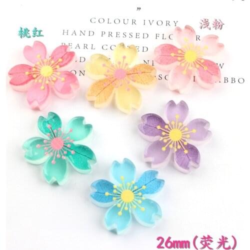 10pcs DIY resin Fluorescent light color flower charms kawaii flatback cabochon for bracelet/earrings/necklace jewelry making