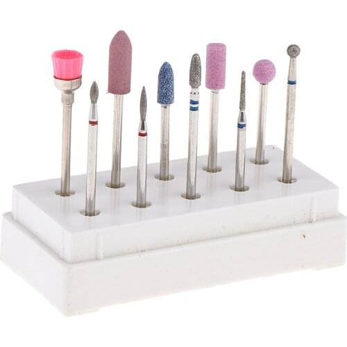 10Pcs Nail Drill File Alloy Rotary Bit Polishing Grooming Head for Manicure