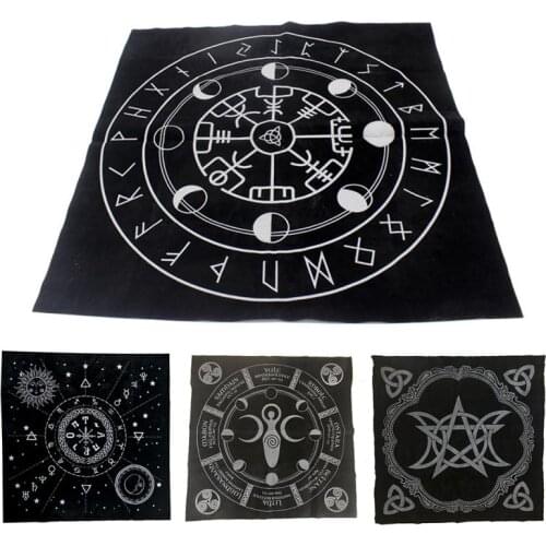 12 Constellations Tarot Tablecloth Divination Tarot Card Pad Pendulum Magic Pentacle Runes Tarot Altar Table Cloth 49x49cm