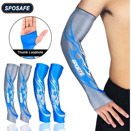 2Pcs/Pair Anti-UV Sun Protection Arm Compression Sleeves Stretchy Anti-slip Basketball Cycling Golf Arm Cover Cooler Protector