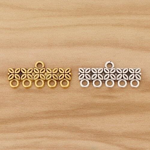 20 Pieces Golden/Silver Color Pendant Bails Necklace Ends Connector Links Charms Bracelet Beads Spacer Clasps Jewellery Making