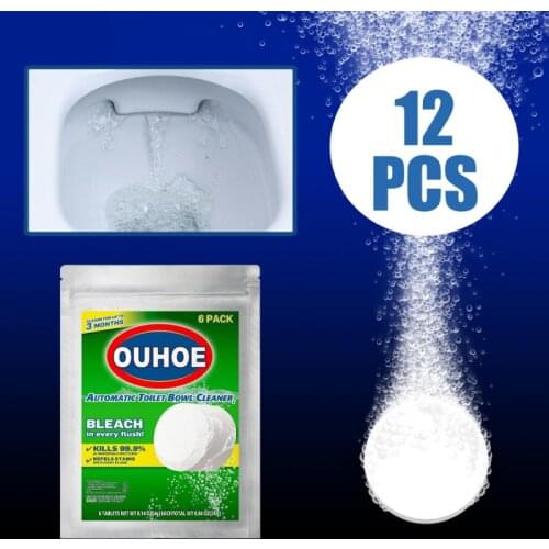 6pcs Toilet Bowl Cleaner Tablet Cleaning Effervescent Tablet Multi-effect Deodorant And Stain Removal Toilet Cleaning Chemicals