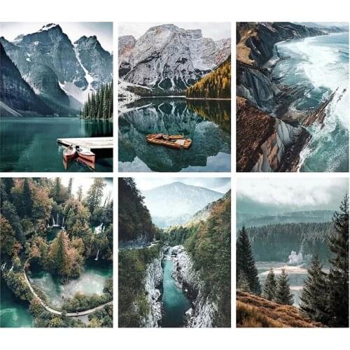 FIYO Full Square/Round Drill 5D DIY Diamond Painting "Forest Landscape" Tree Mountain Embroidery Cross Stitch Home Decor Gift