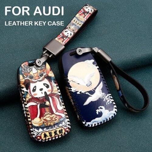 For Audi B5 B6 B7 R8 B8 B9 A5 A6 A6L A1 A3 A4 A4L S6 C5 C6 Q3 Q5 Q7 S5 S7 RS3 TT Car Key Cover Case Shell Chain Accessories