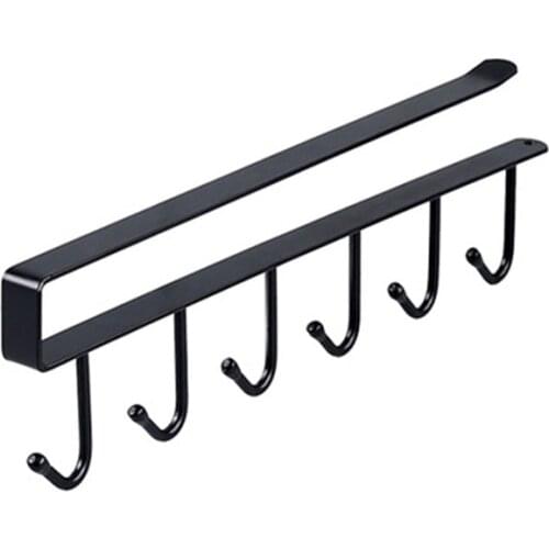 Storage Rack Cabinet Hook Cup Holder With 6 Hooks Kitchen Spoon Coffee Cup Storage Rack