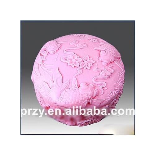 DIY Fishes and Good Wishes Detail of high relief sculpture handmade silicone soap cake decoration candle mold