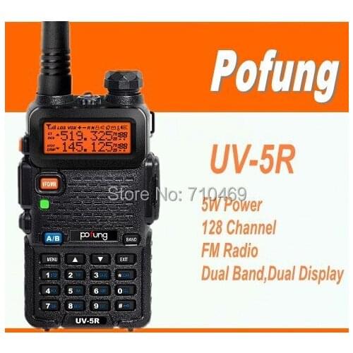 DHL FreeShipping+Pofung UV-5R dual band Walkie Talkie cheap radio 5W FM Radio 128CH DTMF VOX Two Way communication uv5r uv 5r