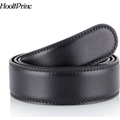 No Buckle Designer Mens Belts Body 3.5cm Wide Split Leather High Quality Men Automatic Belt Body Kemer black coffee