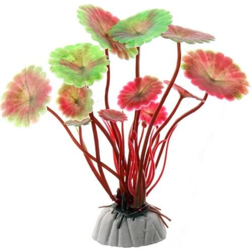 Artificial Grass Plastic Water Plant Decoration Ornament for Aquarium Fish Tank Lotus leaf Artificial Flowers Home Decor
