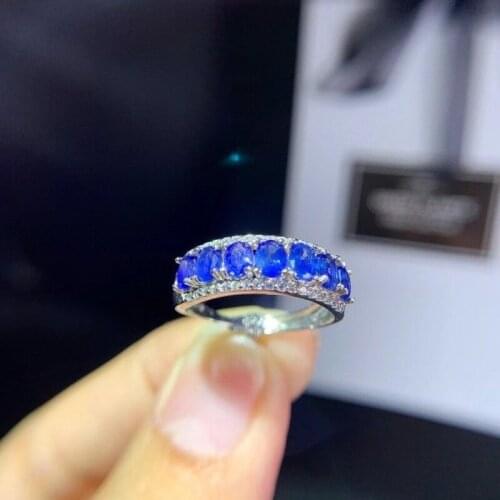 Sri Lanka Sapphire Ring for women 925soild sterling silver blue natural gemstone fine jewelry for girl anniversary gift