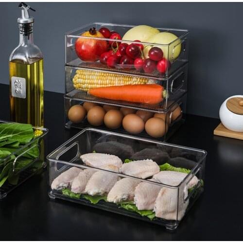 Kitchen Organizer Storage Box Refrigerator Thickened Food Pantry Storage Drawer Box Suitable for Fruit Vagetable