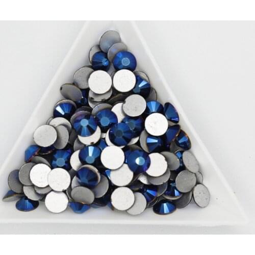 Metallic Blue 3D Nail Art Rhinestones ss3 ss4 ss5 ss6 ss8 ss10 ss12 ss16 ss20 ss30 ss34 Crystal Nails Non Hot Fix Decorations