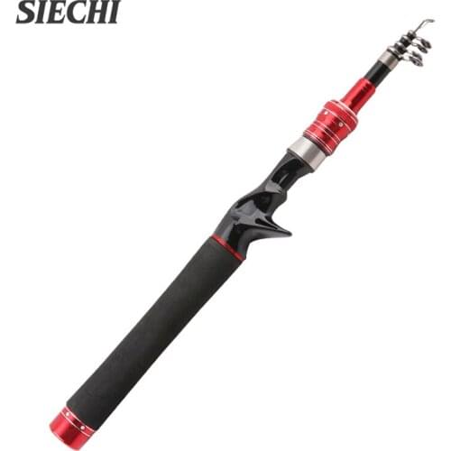 Mini 1.5/1.8/2.1/2.4m Casting Spinning Fishing Rod Black/Grey Baitcasting TravelTelescopic Portable Lure Rod