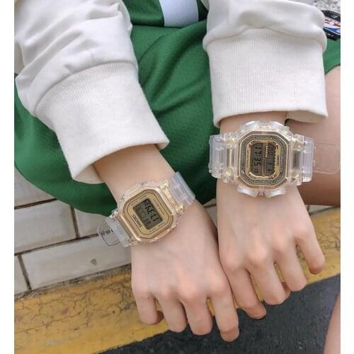 Fashion Transparent LED Digital Watch Square Women Watches Sports Electronic Wrist Band Watch Reloj Mujer Clock Dropshipping