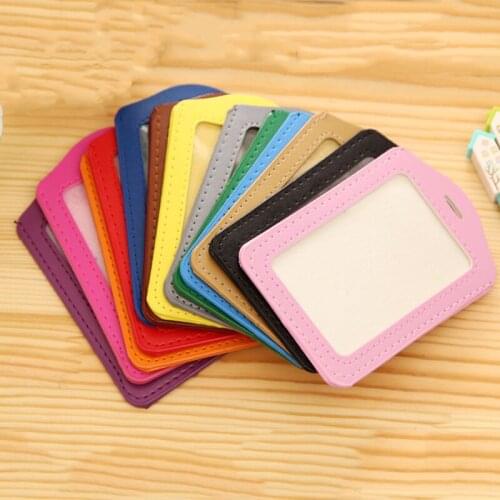 2pcs Pu Leather ID Badge h23 Name Certificate Set School Student Supply Random Color Card Storage Box