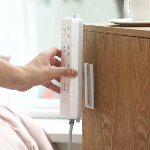 Wall-Mounted Sticker Punch-free Plug Fixer Home SelfAdhesive Socket Desktop Cable Organizer Power Strip Holder Household Product