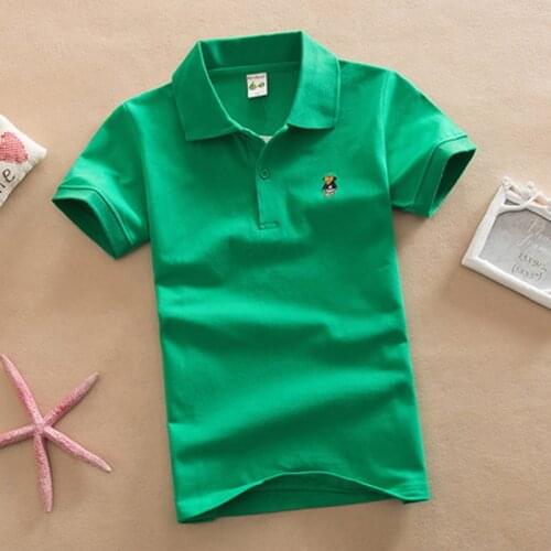 2020 New Children Kids Polo Shirts Solid 2020 Short Sleeve Summer School Uniforms Big Teens Boys Little Girls Cotton Lapel Tops