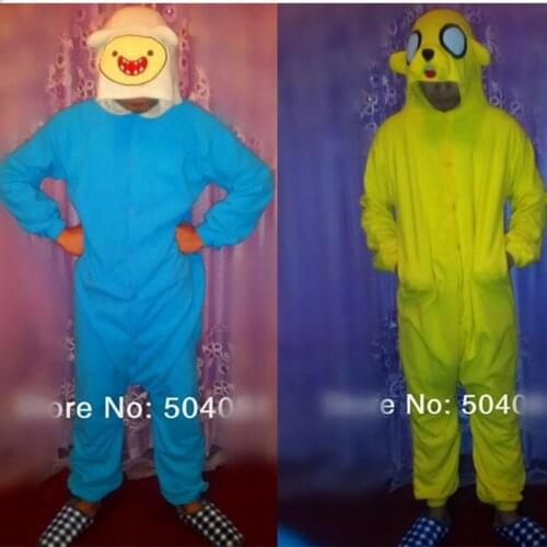 New Children Adult Fleece Lovely Adventure go with Finn and Jack Pyjamas Pajamas Sleepsuit sleepwear Onesie