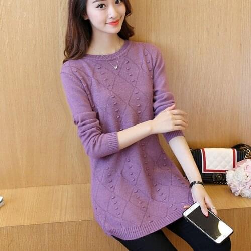 New Autumn Winter 2021 Women Sweaters Knit Pullover Solid Color O-neck Long-sleeved Fashion Loose Tops Korean Version Knitted